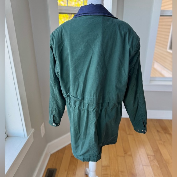 Vintage 90s Faded Glory Forest Green Navy Blue Plaid Quilted Flannel Chore Coat - Picture 4 of 13